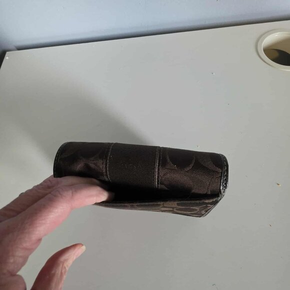 EUC Coach Signature Sateen Striped Leather Wallet - Picture 7 of 8